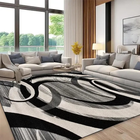 Modern Geometric Abstract Carpet - Luxury Customizable Rug for Living Room & Entrance