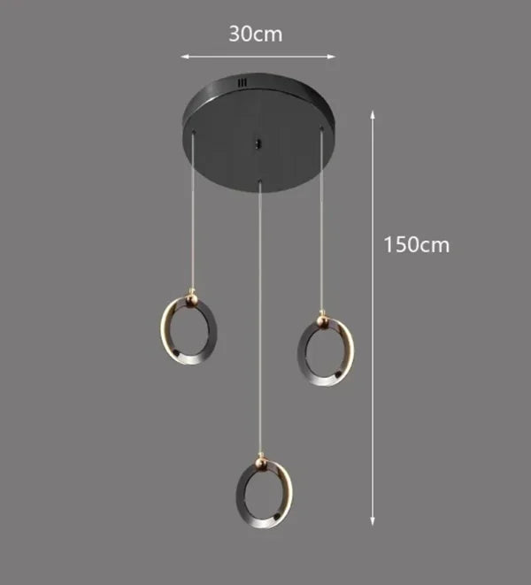 Modern LED Pendant Lights - Home Decor Chandeliers for Living & Dining Room - 3 heads / Warm White