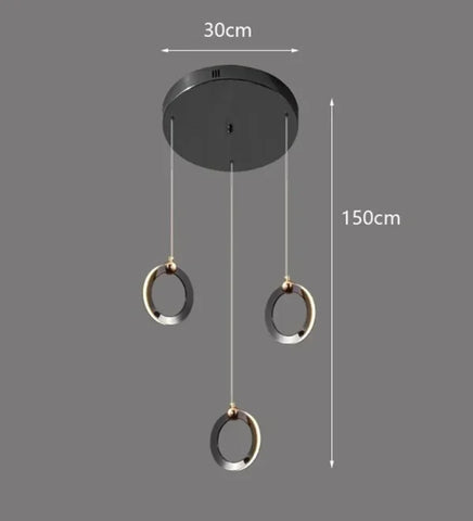 Modern LED Pendant Lights - Home Decor Chandeliers for Living & Dining Room - 3 heads / Warm White