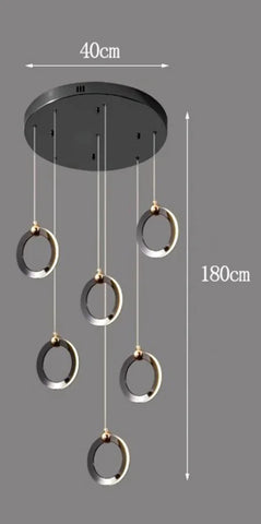 Modern LED Pendant Lights - Home Decor Chandeliers for Living & Dining Room - 6 heads / APP with RC Dimmable