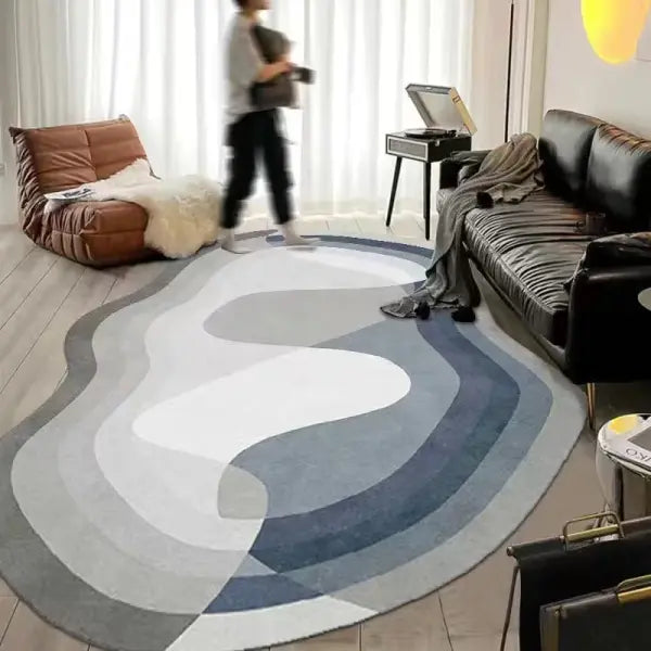 Modern Minimalist Irregular Living Room Carpet - Aesthetic Asymmetric Rug for Bedroom & Decor - 23 / Customizable size