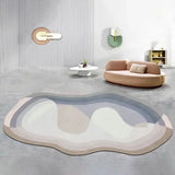 Modern Minimalist Irregular Living Room Carpet - Aesthetic Asymmetric Rug for Bedroom & Decor