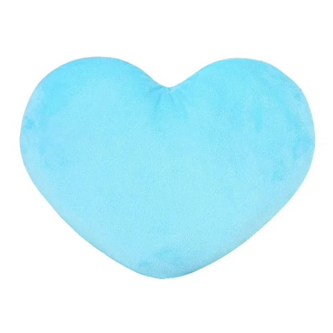 Light blue heart shape watercolor design on a Valentine’s Day seat cushion