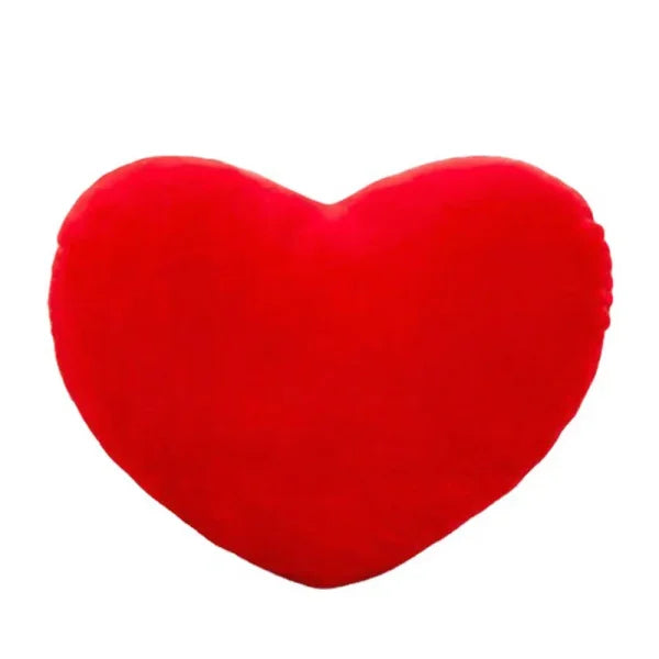 Red plush heart pillow as a seat cushion for Valentine’s Day decorating