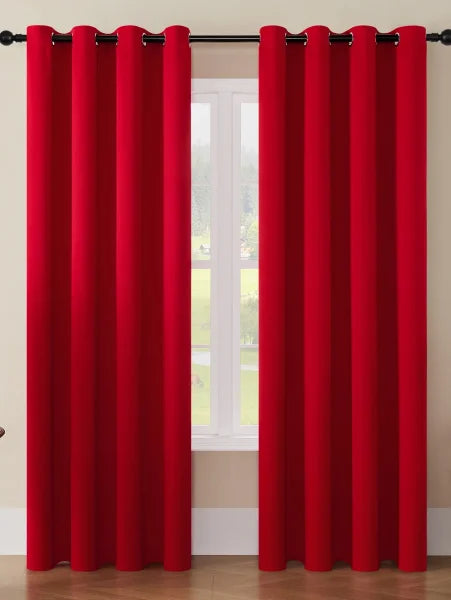 Modern Red Shading Curtain - Commercial Use for Hotels & Homes - red / 150cmX200cm / Grommet Top