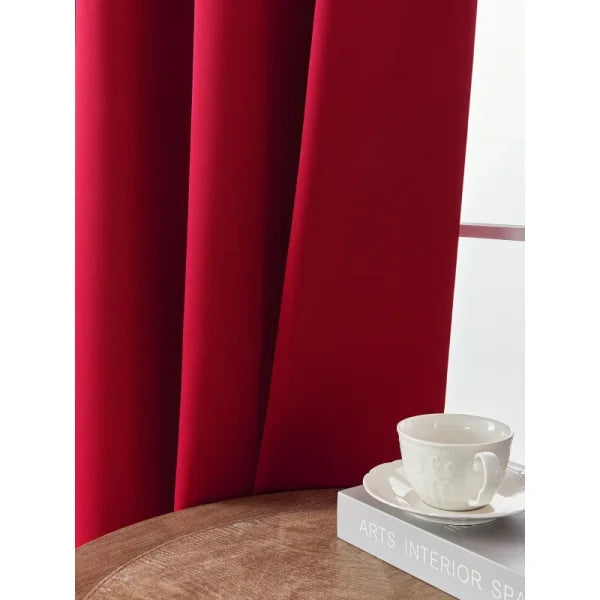 Modern Red Shading Curtain - Commercial Use for Hotels & Homes