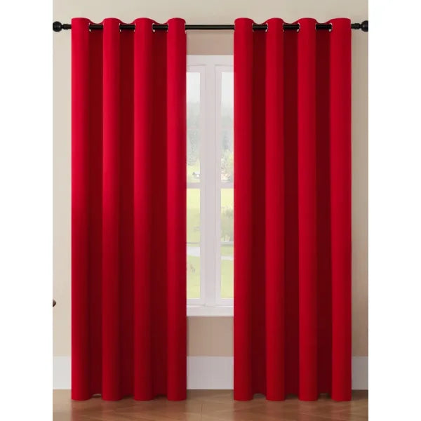 Modern Red Shading Curtain - Commercial Use for Hotels & Homes