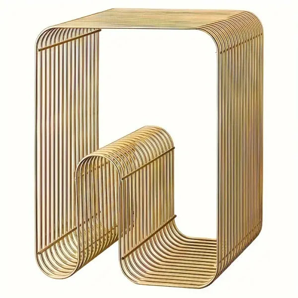 Modern Scandinavian Metal Coffee Table Living Room Furniture Sleek Side Table Minimalist Storage for Magazines