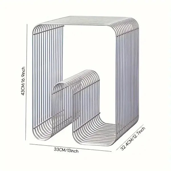 Modern Scandinavian Metal Coffee Table Living Room Furniture Sleek Side Table Minimalist Storage for Magazines