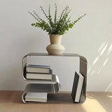 Modern Scandinavian Metal Coffee Table Living Room Furniture Sleek Side Table Minimalist Storage for Magazines and Books