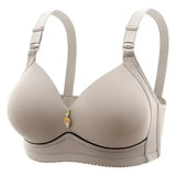 Mom Brassiere Without Steel Ring Breathable Gathered Ladies Underwear Non-magnetic Thin Cup Glossy Obese Female Ladies