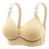 Mom Brassiere Without Steel Ring Breathable Gathered Ladies Underwear Non-magnetic Thin Cup Glossy Obese Female Ladies