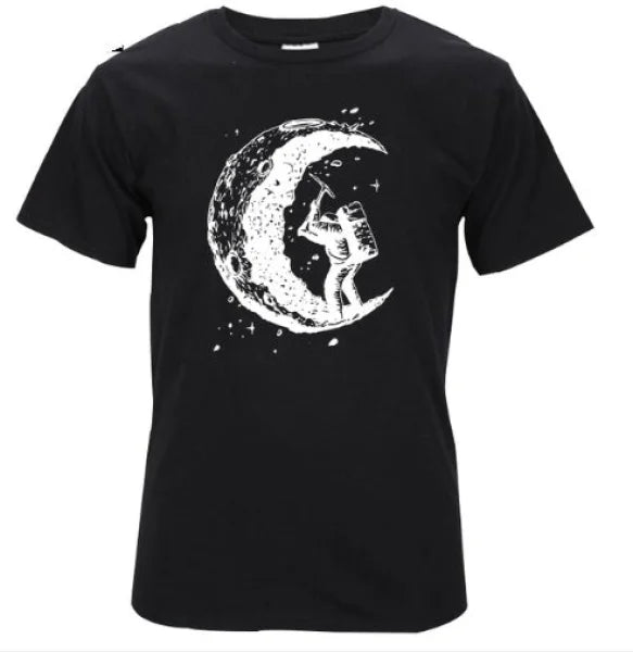 Moon Print Casual Top with Size Length Bust and Sleeve Measurements - Himpall