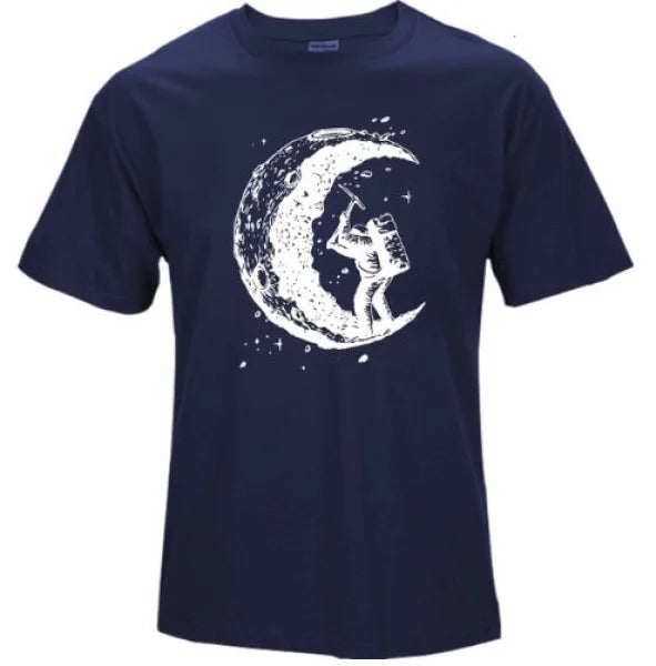 Moon Print Casual Top with Size Length Bust and Sleeve Measurements - Himpall