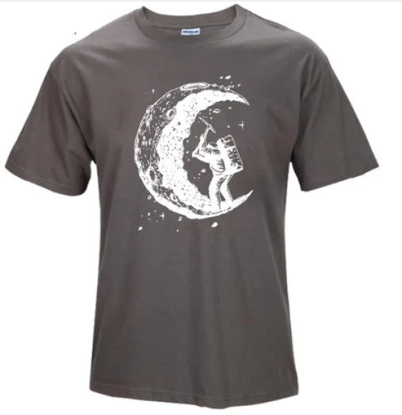 Moon Print Casual Top with Size Length Bust and Sleeve Measurements - Himpall