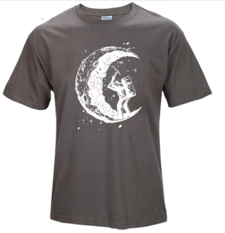 Moon Print Casual Top with Size Length Bust and Sleeve Measurements - Himpall