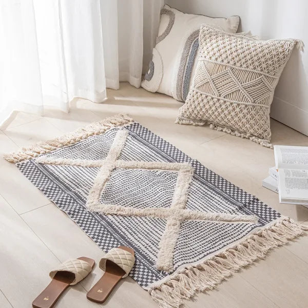 Moroccan Nordic Carpet - Modern Tatami Floor Mat for Living Room & Bedroom - 04 / 60x90cm