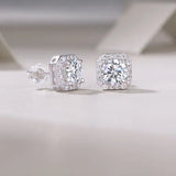 Mosan Diamond Rose Stud Earrings Silver Prohibited Sales Luxury Style - A pair of earrings - Earrings
