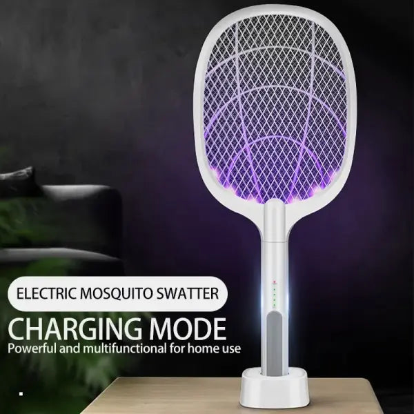 Foldable Mosquito Killer Racket ABS Insect Zapper - WHITE