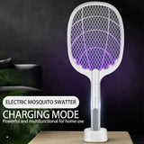Foldable Mosquito Killer Racket ABS Insect Zapper - WHITE