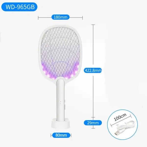 Foldable Mosquito Killer Racket ABS Insect Zapper - WHITE