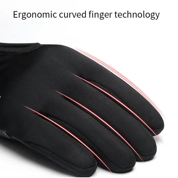 Winter Motorcycle Gloves – Thermal Fleece Lined Full Finger Waterproof Riding Gloves