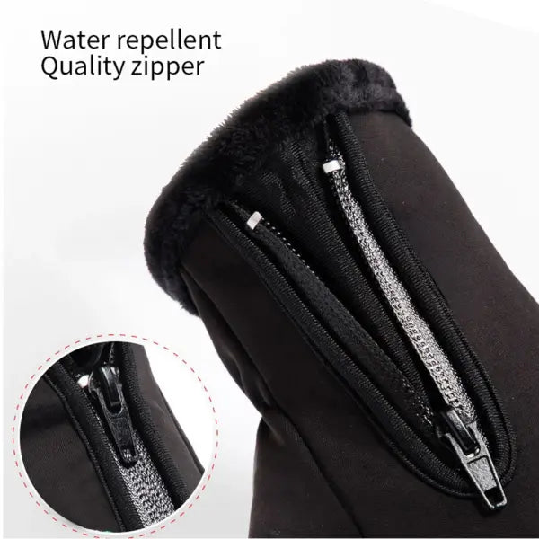 Winter Motorcycle Gloves – Thermal Fleece Lined Full Finger Waterproof Riding Gloves