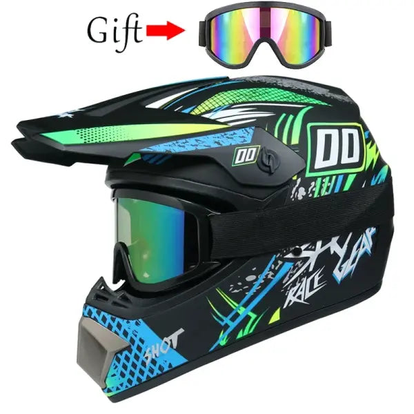 DOT Motocross Helmet ABS Kids Off-Road Downhill Safety - 14 / L