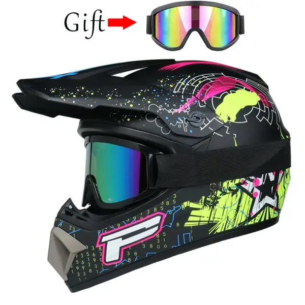 DOT Motocross Helmet ABS Kids Off-Road Downhill Safety - 1 / L