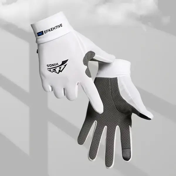 Ice riding gloves breathable nylon unisex summer fishing - WHITE / M