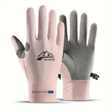 Ice riding gloves breathable nylon unisex summer fishing - pink / L