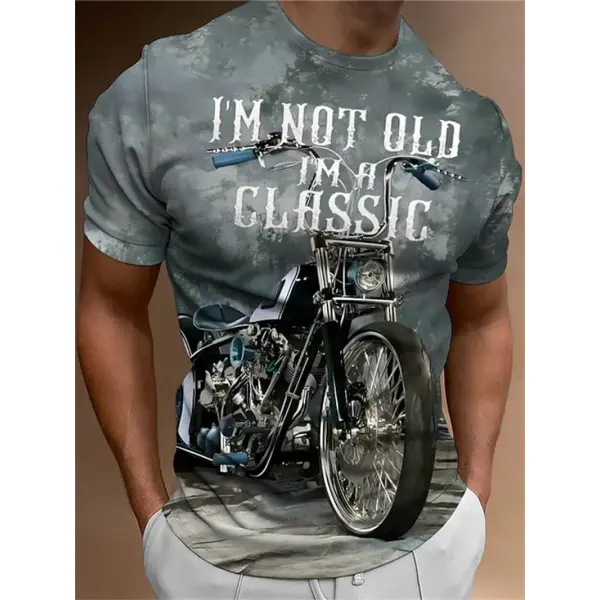 Motorcycle T-shirt Men 3D Print Short Sleeve Vintage Classics TShirt For Mens Street Ride Biker Shirts Tops Oversized