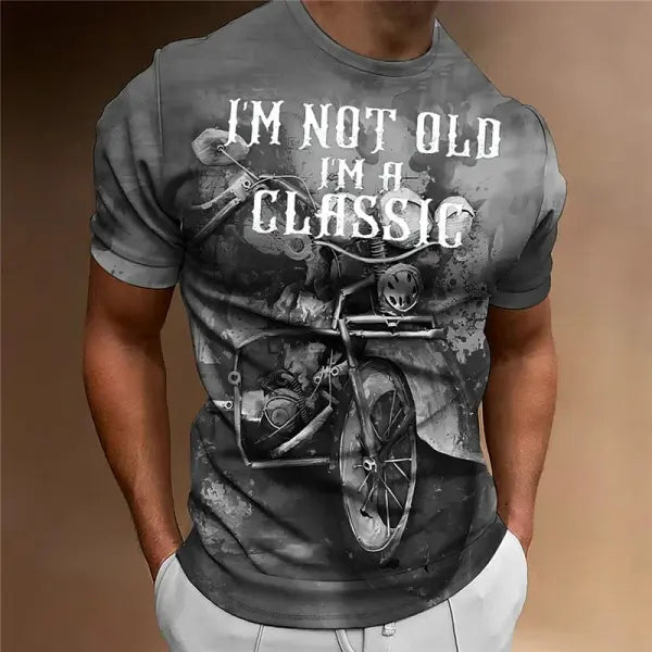 Motorcycle T-shirt Men 3D Print Short Sleeve Vintage Classics TShirt For Mens Street Ride Biker Shirts Tops Oversized