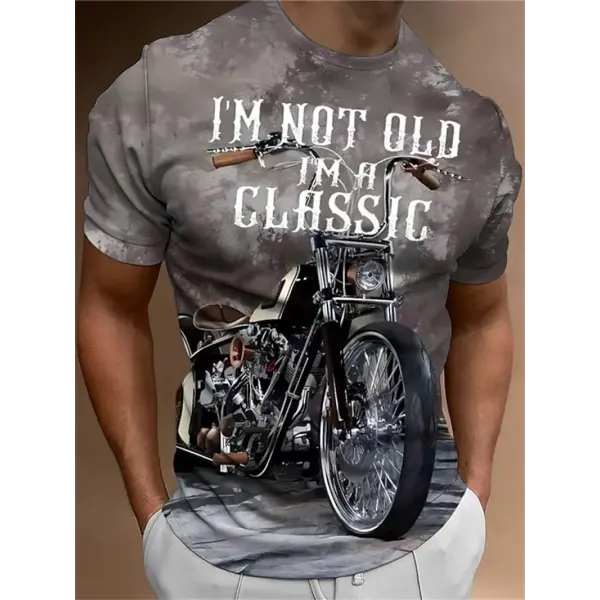 Motorcycle T-shirt Men 3D Print Short Sleeve Vintage Classics TShirt For Mens Street Ride Biker Shirts Tops Oversized
