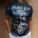 Motorcycle T-shirt Men 3D Print Short Sleeve Vintage Classics TShirt For Mens Street Ride Biker Shirts Tops Oversized