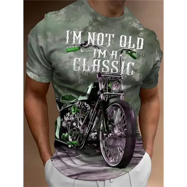 Motorcycle T-shirt Men 3D Print Short Sleeve Vintage Classics TShirt For Mens Street Ride Biker Shirts Tops Oversized