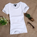 Women’s Slim Fit Cotton T-Shirt - Soft Essential Short Sleeve Basic Tee
