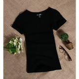 Women’s Slim Fit Cotton T-Shirt - Soft Essential Short Sleeve Basic Tee