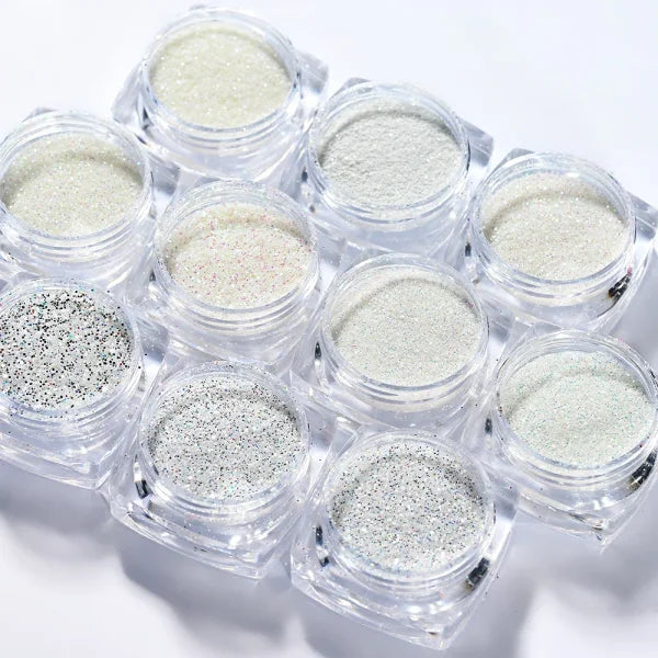Multi-Box Holographic Nail Glitter Set - Gold Bottle DIY Flake & Mermaid Sequins - Himpall