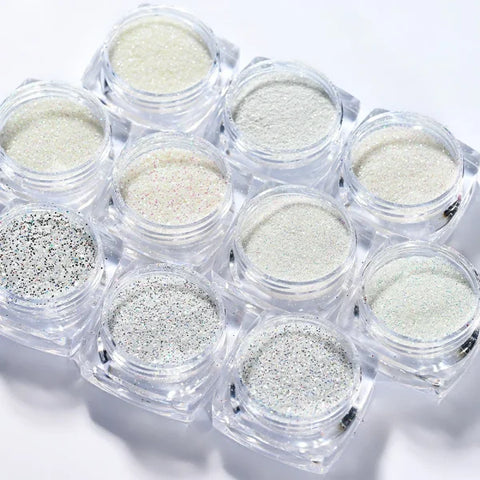 Multi-Box Holographic Nail Glitter Set - Gold Bottle DIY Flake & Mermaid Sequins - Himpall