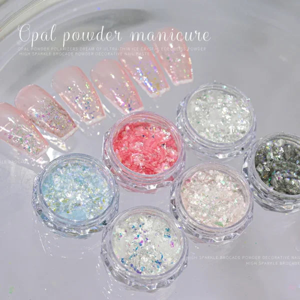 Multi-Box Holographic Nail Glitter Set - Gold Bottle DIY Flake & Mermaid Sequins - Himpall