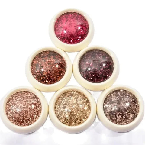 Multi-Box Holographic Nail Glitter Set - Gold Bottle DIY Flake & Mermaid Sequins - Himpall