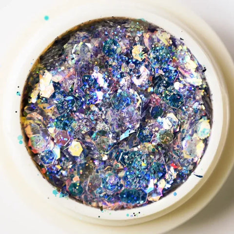 Multi-Box Holographic Nail Glitter Set - Gold Bottle DIY Flake & Mermaid Sequins - Himpall