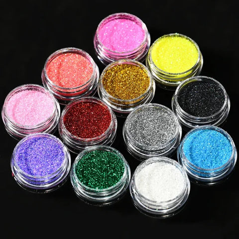 Multi-Box Holographic Nail Glitter Set - Gold Bottle DIY Flake & Mermaid Sequins - Himpall