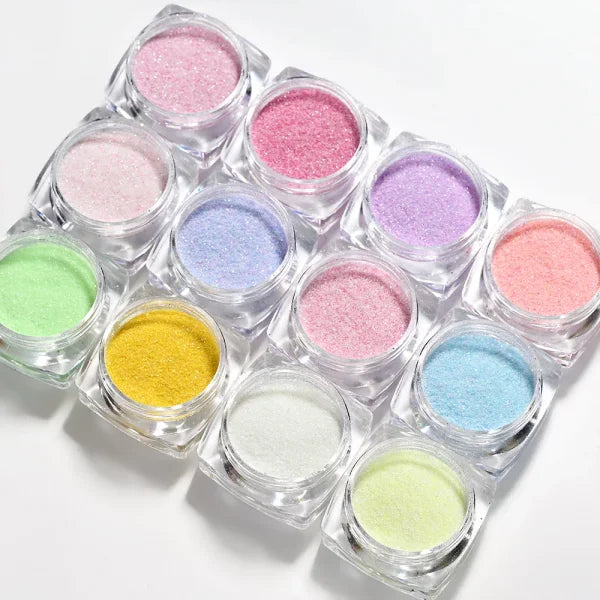 Multi-Box Holographic Nail Glitter Set - Gold Bottle DIY Flake & Mermaid Sequins - Himpall