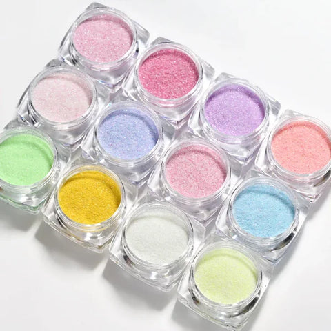 Multi-Box Holographic Nail Glitter Set - Gold Bottle DIY Flake & Mermaid Sequins - Himpall