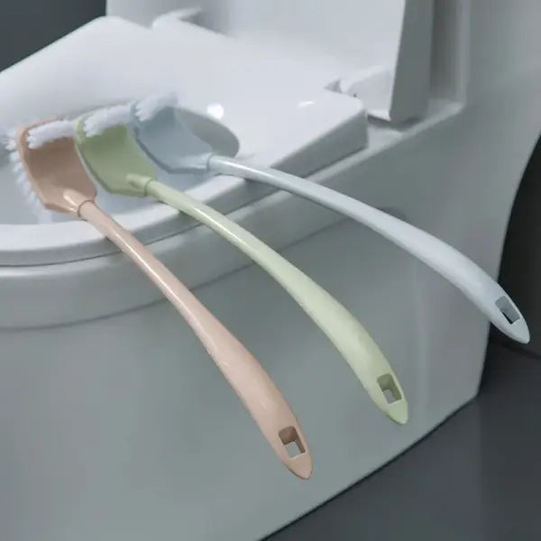 Multi-function Double Head Clean Toilet Brush Soft Hair Plastic Curved Brush Bathroom Cleaning Long Handle Corner Brush