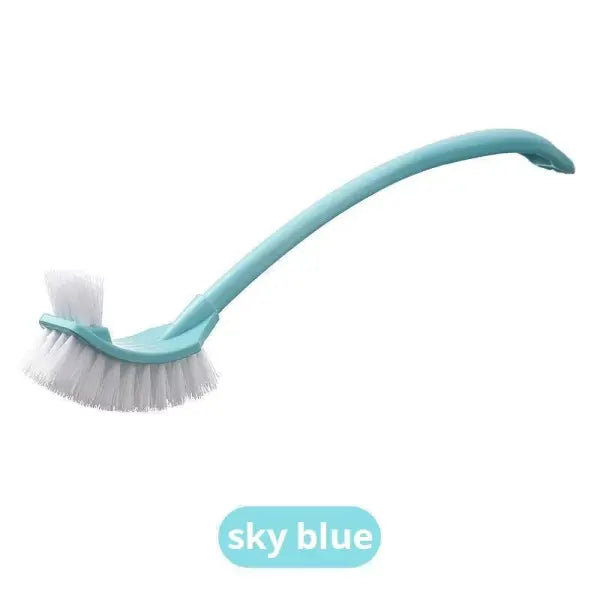 Multi-function Double Head Clean Toilet Brush Soft Hair Plastic Curved Brush Bathroom Cleaning Long Handle Corner Brush