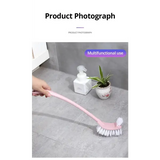Multi-function Double Head Clean Toilet Brush Soft Hair Plastic Curved Brush Bathroom Cleaning Long Handle Corner Brush