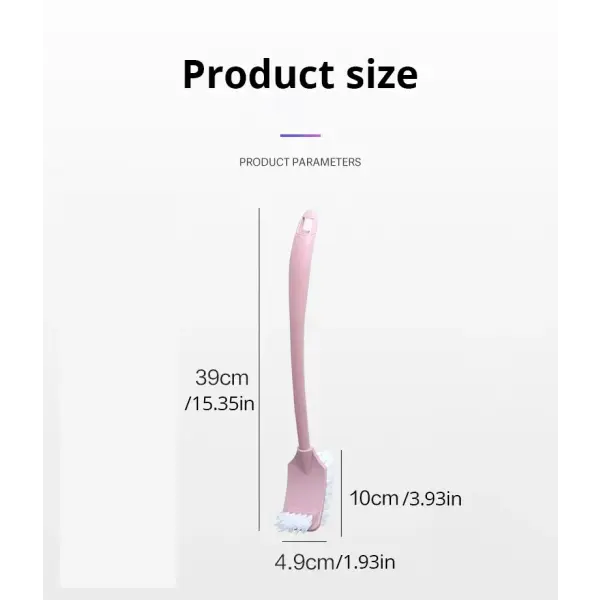Multi-function Double Head Clean Toilet Brush Soft Hair Plastic Curved Brush Bathroom Cleaning Long Handle Corner Brush